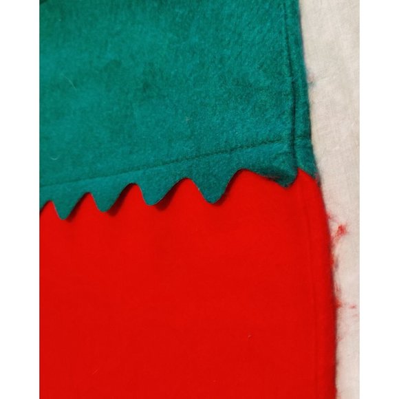 Large Size Vtg Decor Plush Red & Green Trim Felt Christmas Stocking 12x18" - Picture 3 of 6